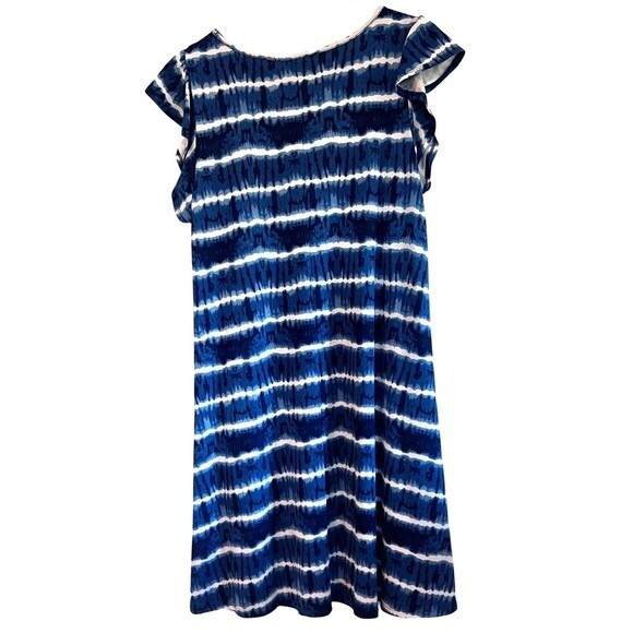 Blue and white tie dye shift dress with pockets size large NWT - Picture 3 of 6